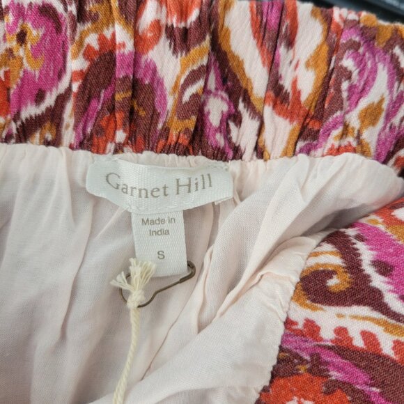 Garnet Hill Mila Crepe Pull On Skirt S Paisley Floral Pockets Cute Summer Maxi - Picture 8 of 8